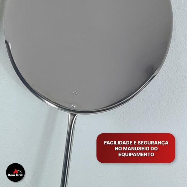 Pá De Pizza 40Cm Em Aço Inox Cabo Curto Em Inox Profissional - Bem Grill Imagem de Pá De Pizza 40Cm Em Aço Inox Cabo Curto Em Inox Profissional