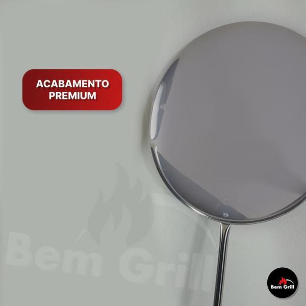 Pá De Pizza 40Cm Em Aço Inox Cabo Curto Em Inox Profissional - Bem Grill Imagem de Pá De Pizza 40Cm Em Aço Inox Cabo Curto Em Inox Profissional