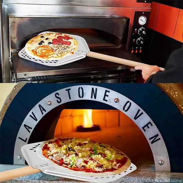 Pá de Pizza Antiaderente de Alumínio (12/14 Polegadas) com Alça Removível Imagem de Pá de Pizza Antiaderente de Alumínio (12/14 Polegadas) com Alça Removível