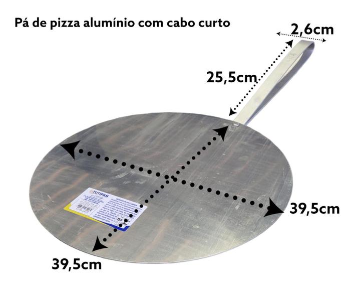 Imagem de Pá de pizza com cabo curto 40cm em alumínio pá para pizza