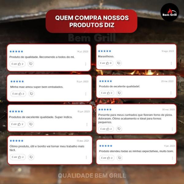 Pá De Pizza Madeira 36Cm Forno Lenha Cabo Curto Inox - Bem Grill Imagem de Pá De Pizza Madeira 36Cm Forno Lenha Cabo Curto Inox