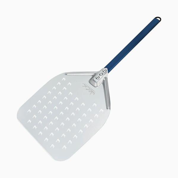 Pá para Enfornar Pizza com furos Alumínio 30,5 x 35,5cm Azul Curto - Weck Imagem de Pá para Enfornar Pizza com furos Alumínio 30,5 x 35,5cm Azul Curto