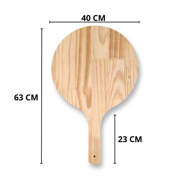 Pá Para Pizza Em Madeira Pinus 40Cm - Brasa Store Imagem de Pá Para Pizza Em Madeira Pinus 40Cm