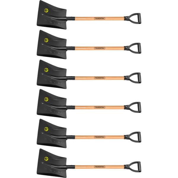 Imagem de Pá Quadrada Tramontina Com Cabo Madeira 71Cm N 3 - 6 Pç