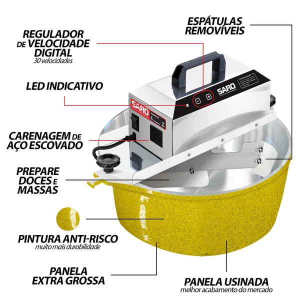 Imagem de PA10RAM Misturador eletrico 10 litros Bivolt (panela automatica) 50/60 HZ Amarelo