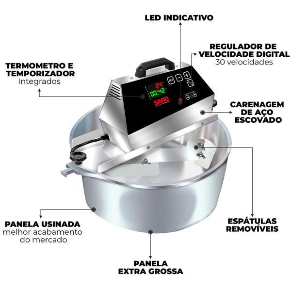 Imagem de PA21D Misturador eletrico Digital 21 litros Bivolt (panela automatica) 50/60 HZ