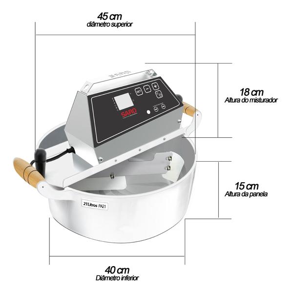 Imagem de PA21D Misturador elétrico Digital 21 litros Bivolt (panela automática) 50/60 HZ