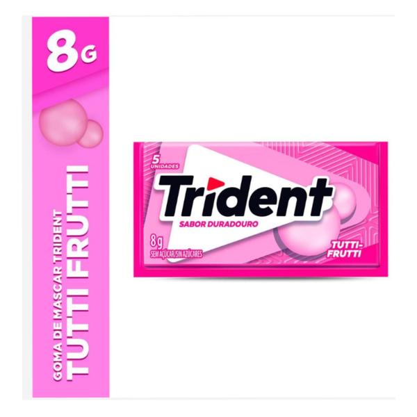 Imagem de Pack 02 Caixas Display 168g (c/ 21un) Chiclete de Tutti-Frutti Trident 5un de 8g