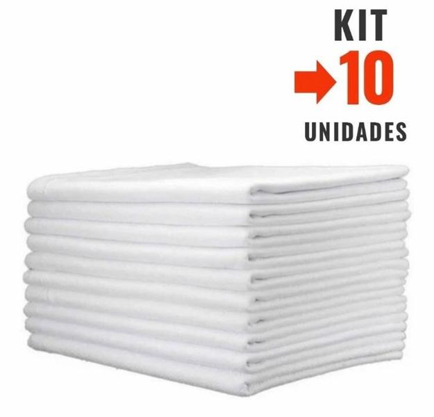 Imagem de Pack 10 Pano De Chão Branco Grande Resistente 