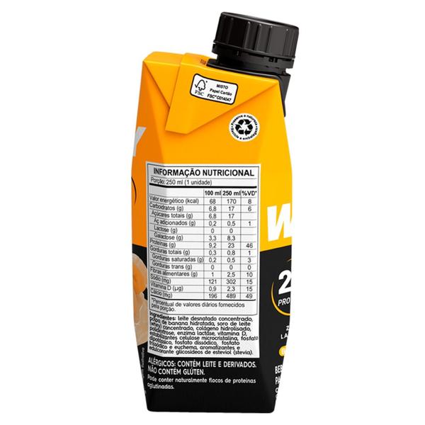 Imagem de Pack 12 unidades Bebida Láctea Whey 23g de Proteína Piracanjuba Zero Lactose Pronto para Consumo Sabor Banana - Caixa co