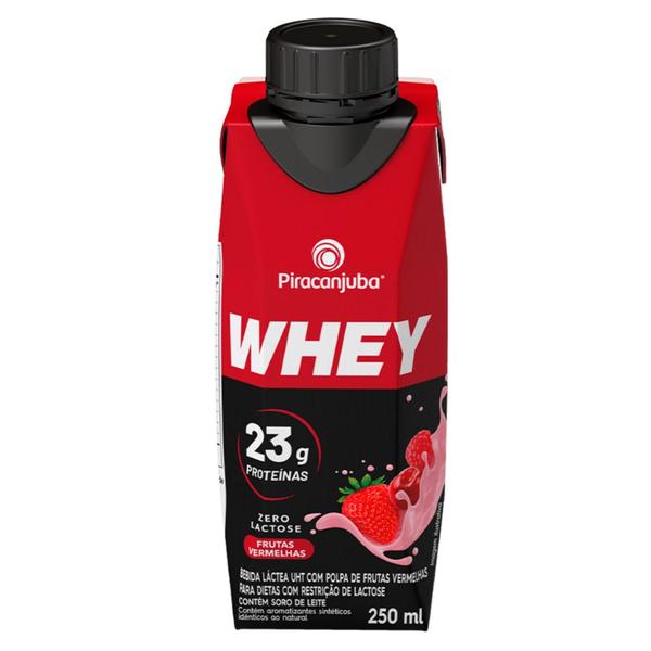 Imagem de Pack 12 unidades Bebida Láctea Whey 23g de Proteína Piracanjuba Zero Lactose Pronto para Consumo Sabor Frutas Vermelhas