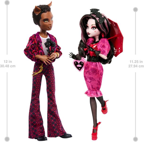 Imagem de Pack 2 Boneca Monster High Draculaura e Clawd Wolf - Howliday Love Edition - Mattel