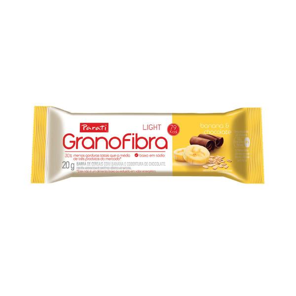 Imagem de Pack 24 unidades Barra de Cereal Parati GranoFibra Light Banana e Chocolate 20g - Display com 24x20g