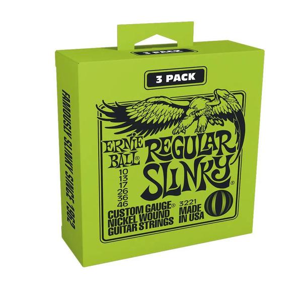 Imagem de Pack 3 Encordoamentos Ernie Ball Guitarra 010 Slinky 3221