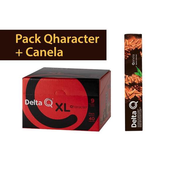 Imagem de Pack 40 Capsulas Cafe Qharacter + 10 Canela Cafeteira Deltaq