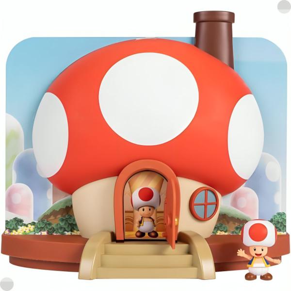 Imagem de Pack 5 Bonecos Coleção Super Mario - Play set Casa de Cogumelo Toud - Sunny