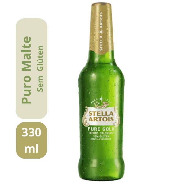 Imagem de Pack 6 Cerveja Stella Artois Pure Gold Long Neck 330ml