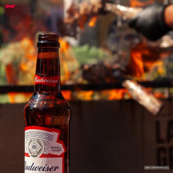 Imagem de Pack 6 Cervejas Budweiser Long Neck 330ml + 2 Copos Oficiais