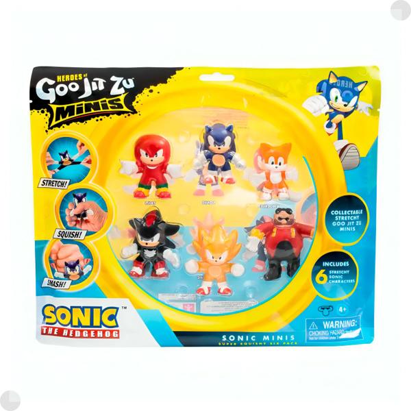 Imagem de Pack 6 Mini Bonecos Elásticos Sonic Goo Jit Zu  3656 - Sunny