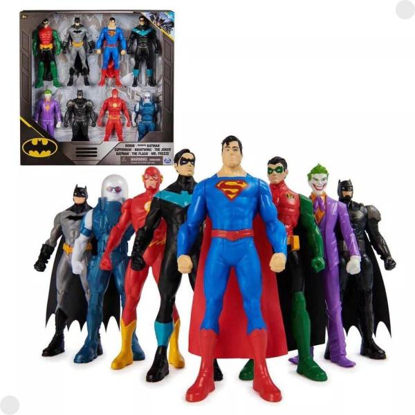 Imagem de Pack 8 Bonecos Heróis E Vilões Da Dc 15Cm Batman 04181 Sunny