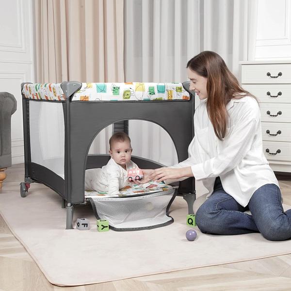 Imagem de Pack and Play Afgbf Baby Bassinet, dorminhoco de cabeceira com trocador