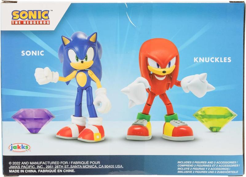 Imagem de Pack c/ 2 Bonecos Sonic The Hedgehog - 10 cm - Sonic e Knuckles - Jakks