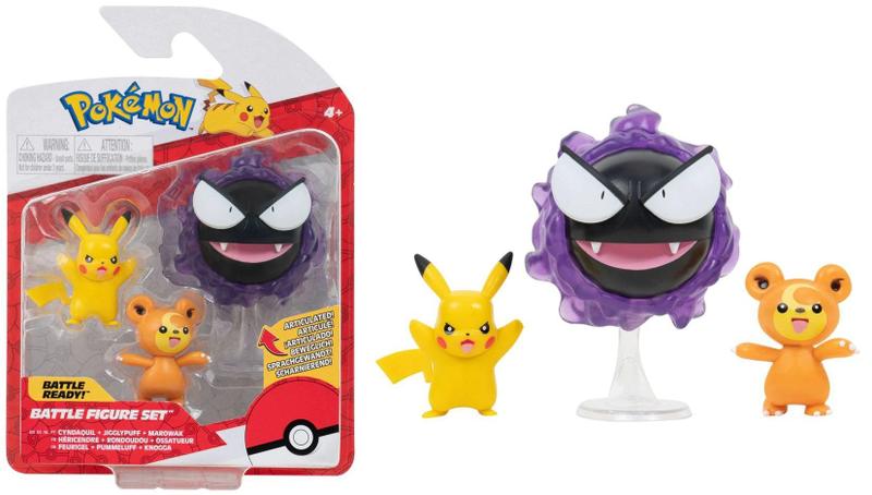 Imagem de Pack c/ 3 Bonecos Pokémon Battle Figure Set - Jazwares