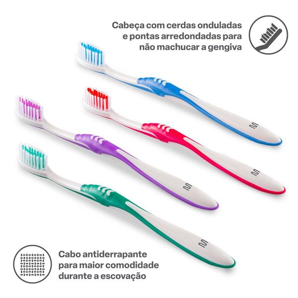 Imagem de Pack c/3 Escova Dental POP Cerda Media Cores Sortidas Multi