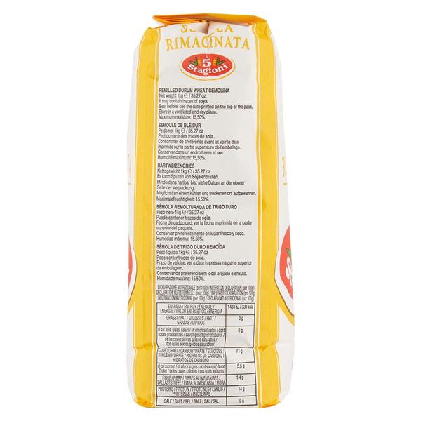 Pack c/ 3 Semola Rimacinata de trigo italiana Le 5 Stagioni 1 Kg - Le 5 Stagione Imagem de Pack c/ 3 Semola Rimacinata de trigo italiana Le 5 Stagioni 1 Kg