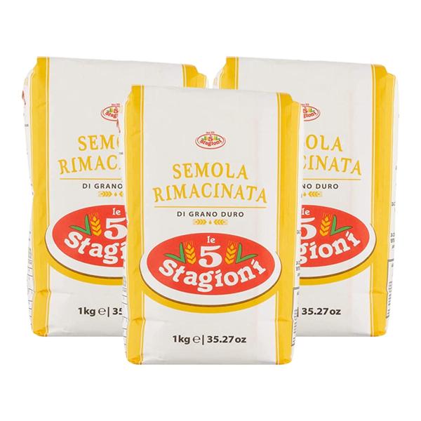 Pack c/ 3 Semola Rimacinata de trigo italiana Le 5 Stagioni 1 Kg - Le 5 Stagione Imagem de Pack c/ 3 Semola Rimacinata de trigo italiana Le 5 Stagioni 1 Kg