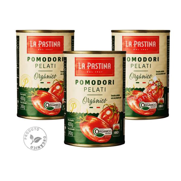 Imagem de Pack c/ 3 Tomates Pelado ORGANICO Pomodori Pelati Italiano La Pastina 400g