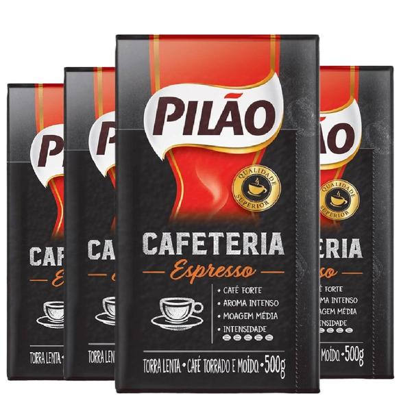 Imagem de Pack C/ 4 Café Torrado e Moído Pilão Cafeteria Espresso 500g