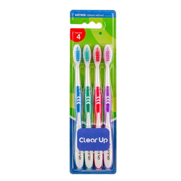 Imagem de Pack c/4 Escova Dental POP Cerda Media Cores Sortidas Multi