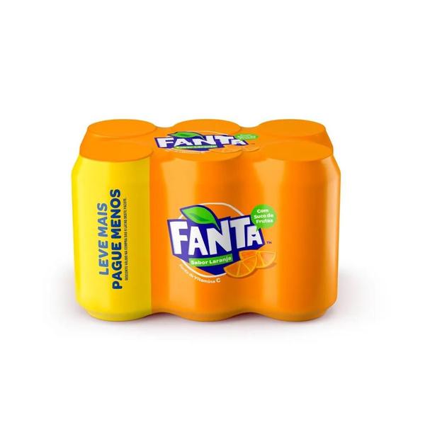 Imagem de Pack com 06 Refrigerante Fanta Laranja 350ml