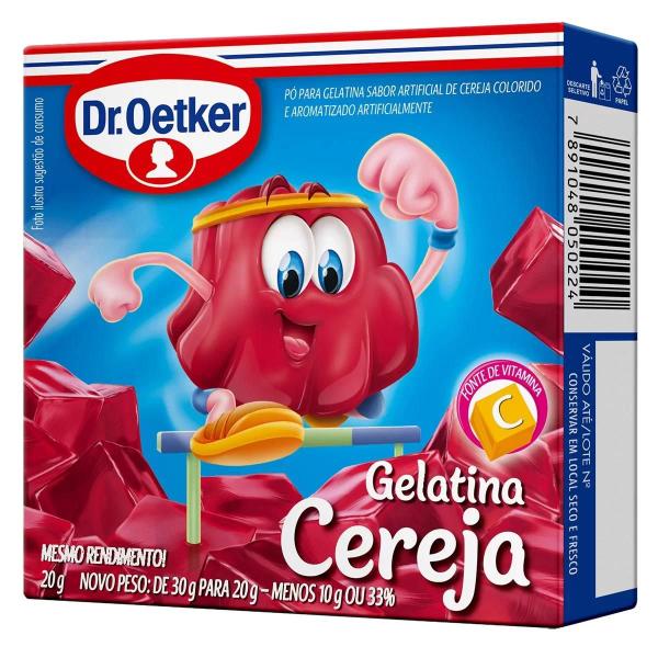 Pack Com 10x Gelatina Sabor Cereja Dr.Oetker 20g - Dr.Oeteker Imagem de Pack Com 10x Gelatina Sabor Cereja Dr.Oetker 20g