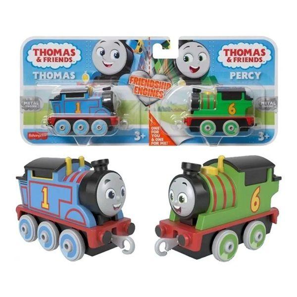 Imagem de Pack Com 2 Locomotivas Metalizadas Thomas e Seus Amigos Metal Engines - Thomas e Percy - Thomas e Friends - Mattel