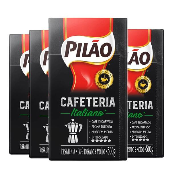 Imagem de Pack com 4x Café Moído Pilão Cafeteria Italiano 500g
