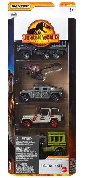 Pack com 5 Miniaturas Jurassic World Sortidas Matchbox 1/64 Imagem de Pack com 5 Miniaturas Jurassic World Sortidas Matchbox 1/64