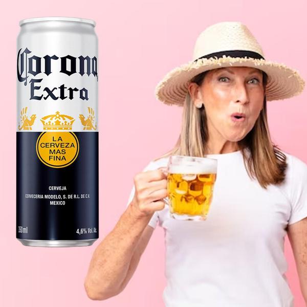 Imagem de Pack Com 8 Latas Cerveja Corona Extra Sleek 350Ml