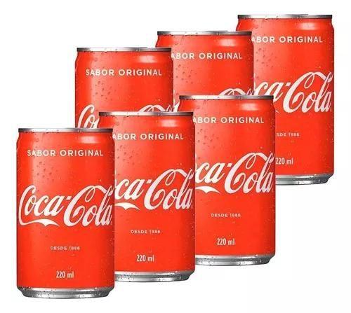 Imagem de Pack de refrigerante coca cola mini C/6 latas de 290ml