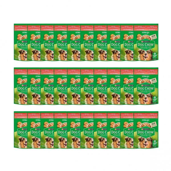 Pack Dog Chow Ração Úmida Adultos Frango com 30 Sachês 100g Pack Dog Chow Ração Úmida Adultos Frango com 30 Sachês 100g