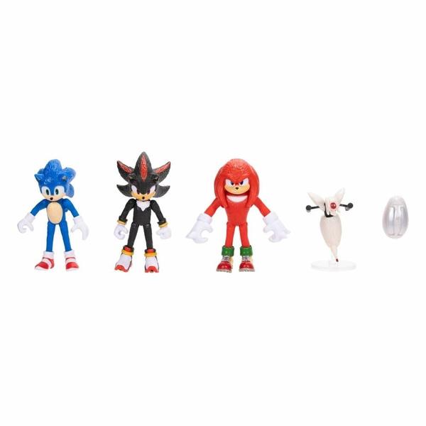 Imagem de Pack Movie Collection c/ Bonecos Articulados Sonic 3 - Sonic Shadow Knuckles - 7 cm - Jakks