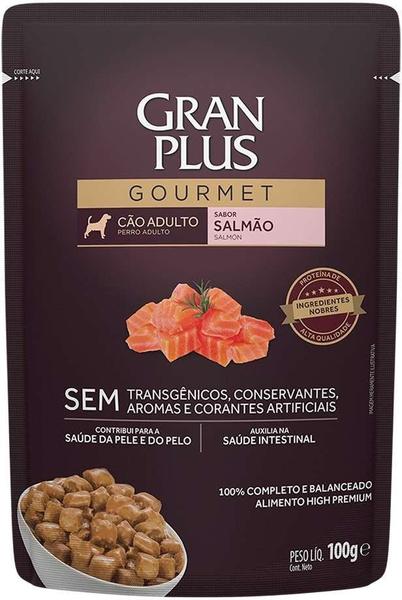 Imagem de Pack Ração Úmida GranPlus Gourmet Sachê Cães Salmão Adultos 18 Un 100g Cada