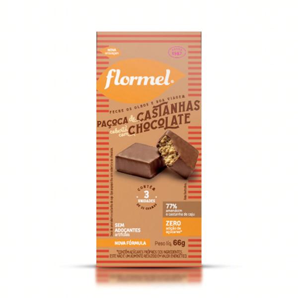 Pacoca castanha com choc flormel 66g Imagem de Pacoca castanha com choc flormel 66g