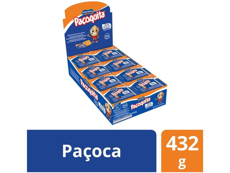 Imagem de Paçoca Quadrada Tradicional Paçoquita Light - Zero Açucar 432g 24 Unidades