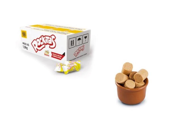 Paçoca rolha 200 unidades- Doce de amendoim- Rockitas - rockitos Imagem de Paçoca rolha 200 unidades- Doce de amendoim- Rockitas
