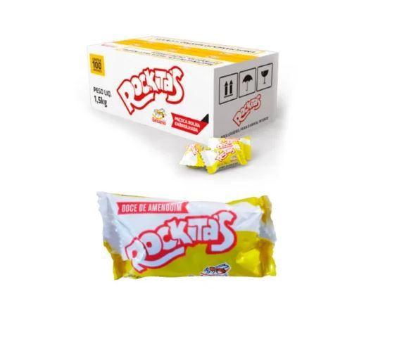 Paçoca rolha 200 unidades- Doce de amendoim- Rockitas - rockitos Imagem de Paçoca rolha 200 unidades- Doce de amendoim- Rockitas