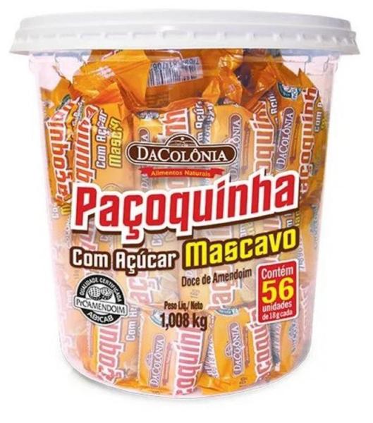 Imagem de Paçoca Rolha Com Açúcar Mascavo Dacolônia ( POTE COM 56 UND)