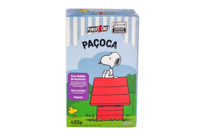 Paçoca Rolha Power One Zero Adição Açúcar Linha Snoopy 24un - Power1One Imagem de Paçoca Rolha Power One Zero Adição Açúcar Linha Snoopy 24un