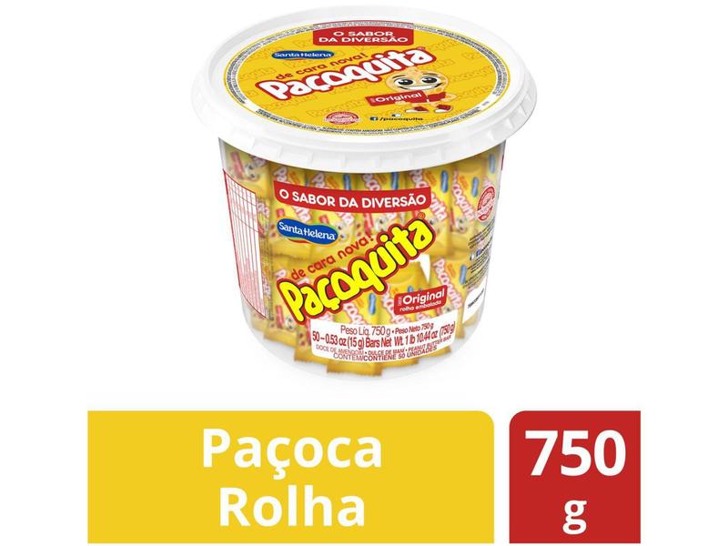 Imagem de Paçoca Rolha Tradicional Paçoquita 750g - 50 Unidades